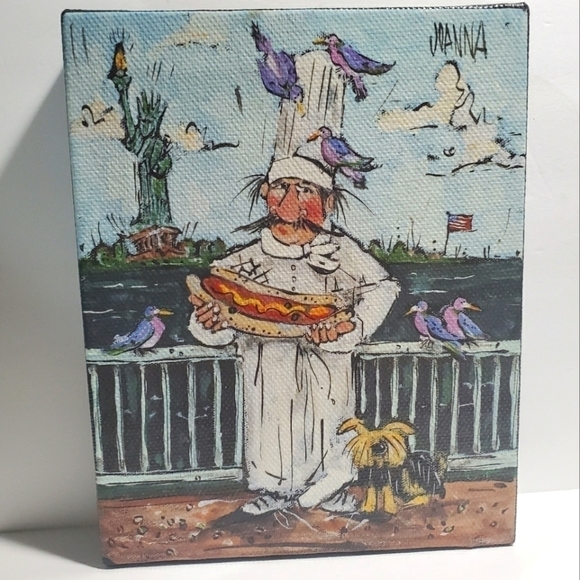 Kirklands Other - Joanna signed Chef canvas Art New York Statue Of Liberty 8 X 10 wall picture
